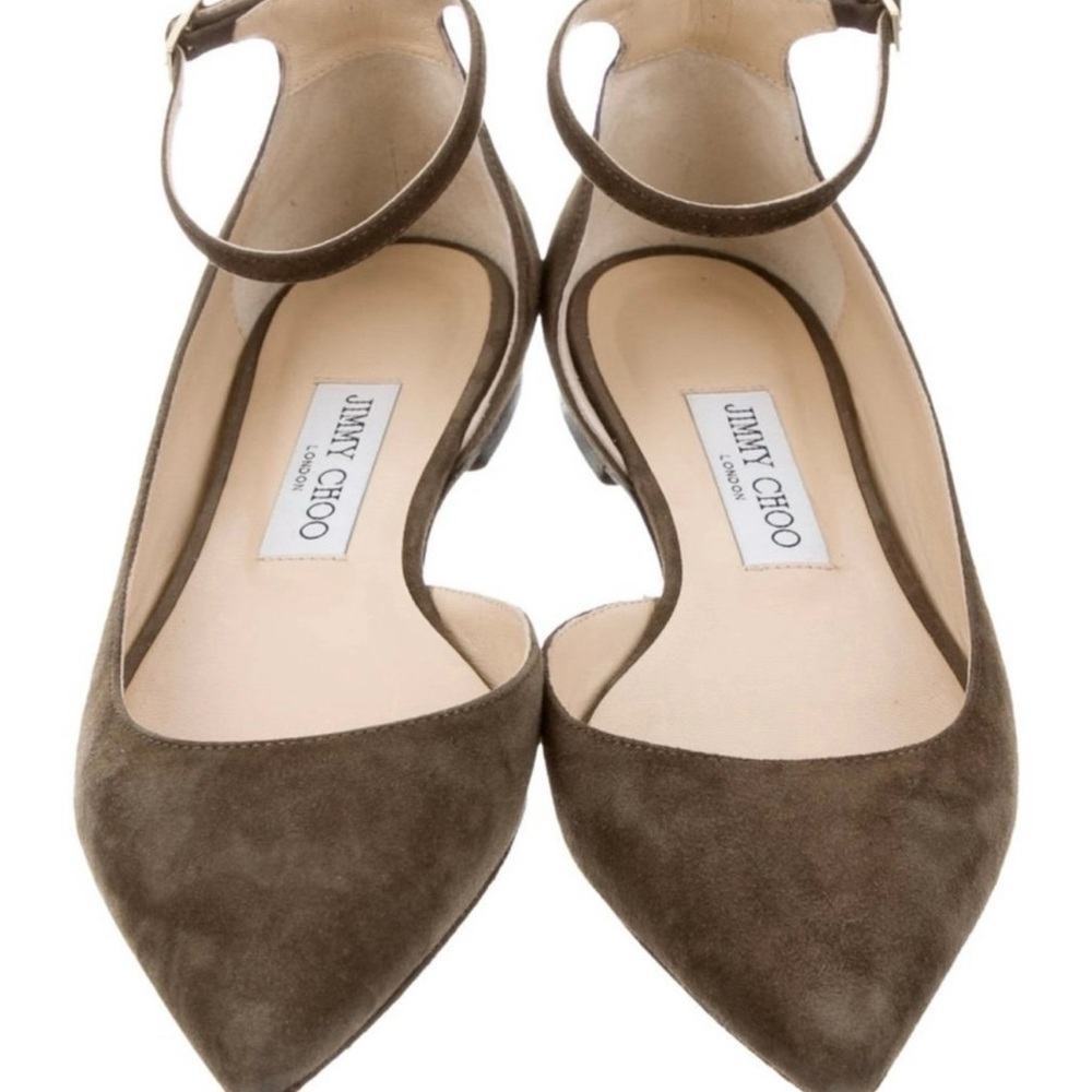 Jimmy Choo Taupe Suede Heels